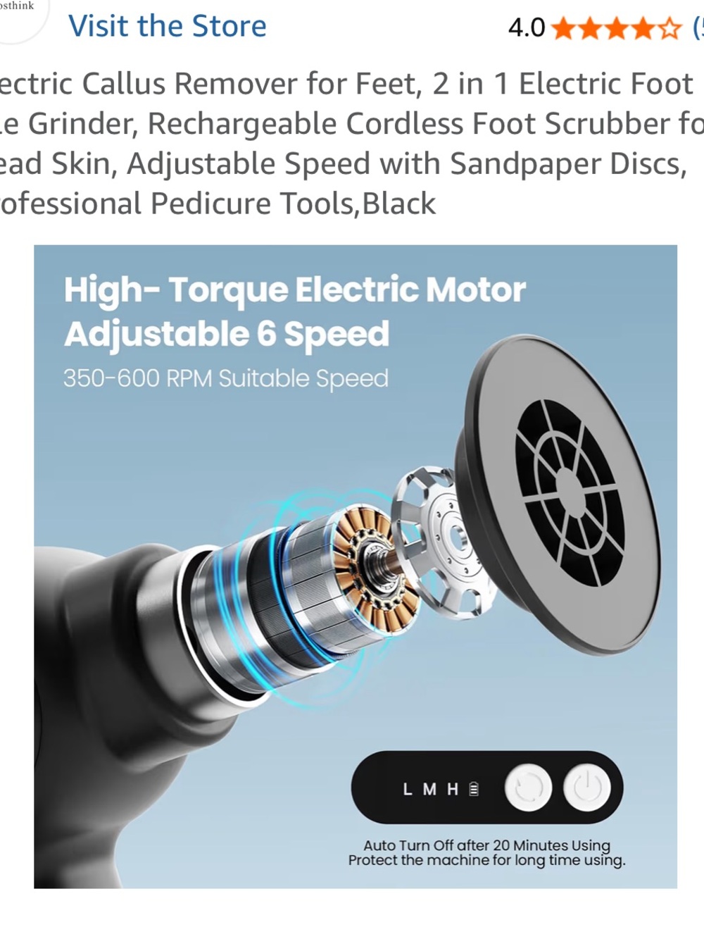 Black Handheld Percussion Massage Gun with Charging Base - Picture 5 of 17
